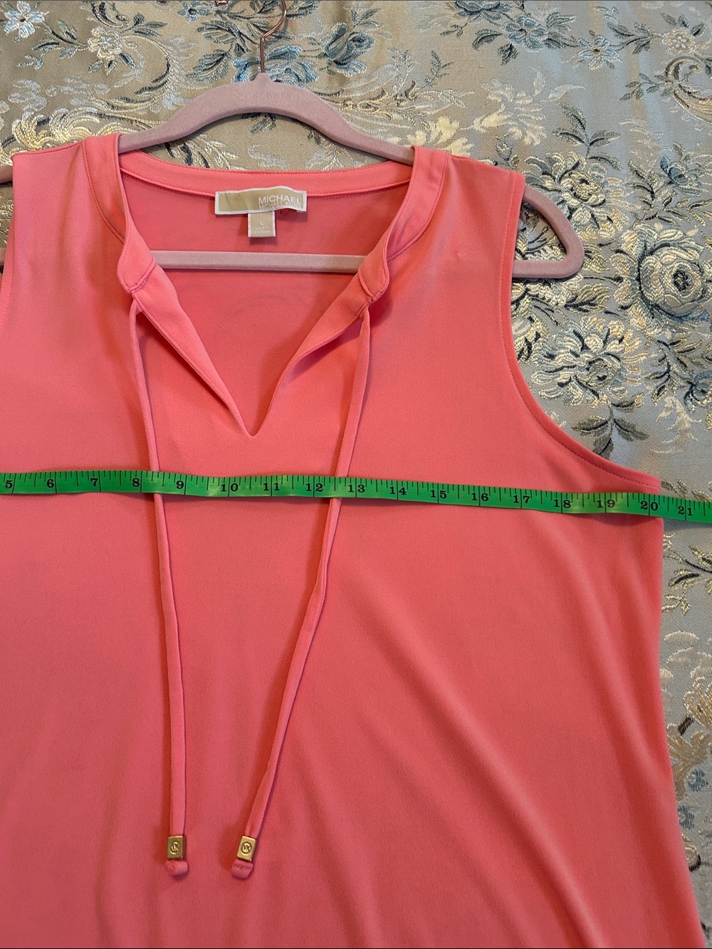 Michael Kors Coral Sleeveless V-Neck Tie Dress - Picture 8 of 10